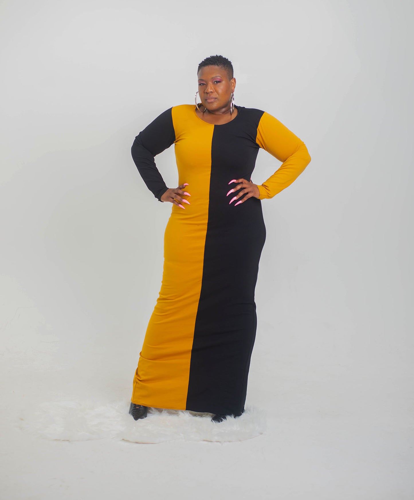 Colorblock'd Hoodie Dress