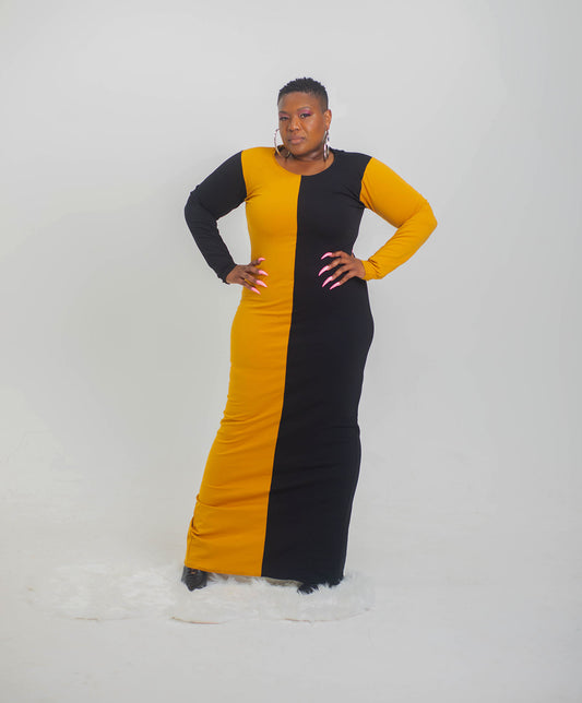 Colorblock'd Hoodie Dress