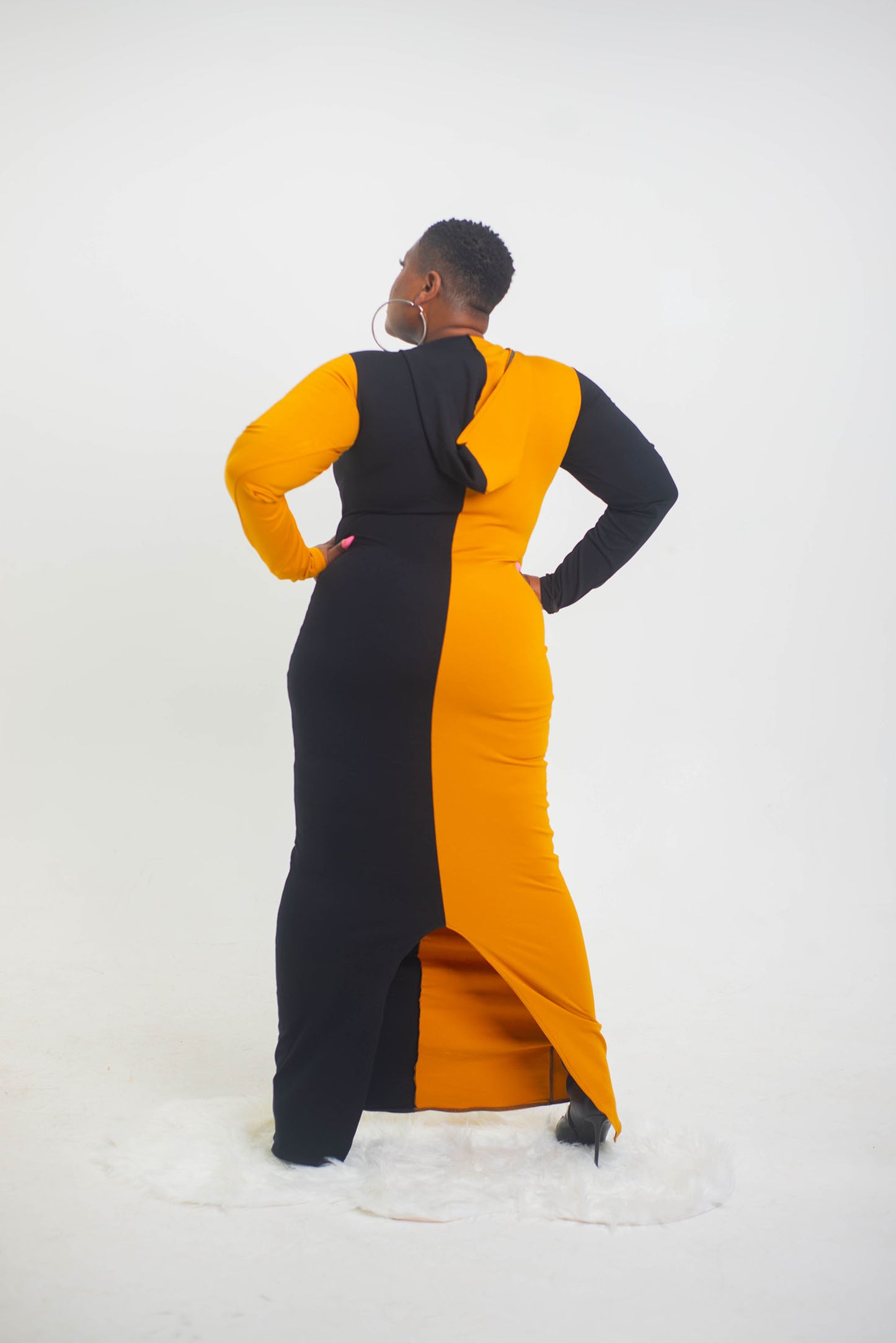 Colorblock'd Hoodie Dress